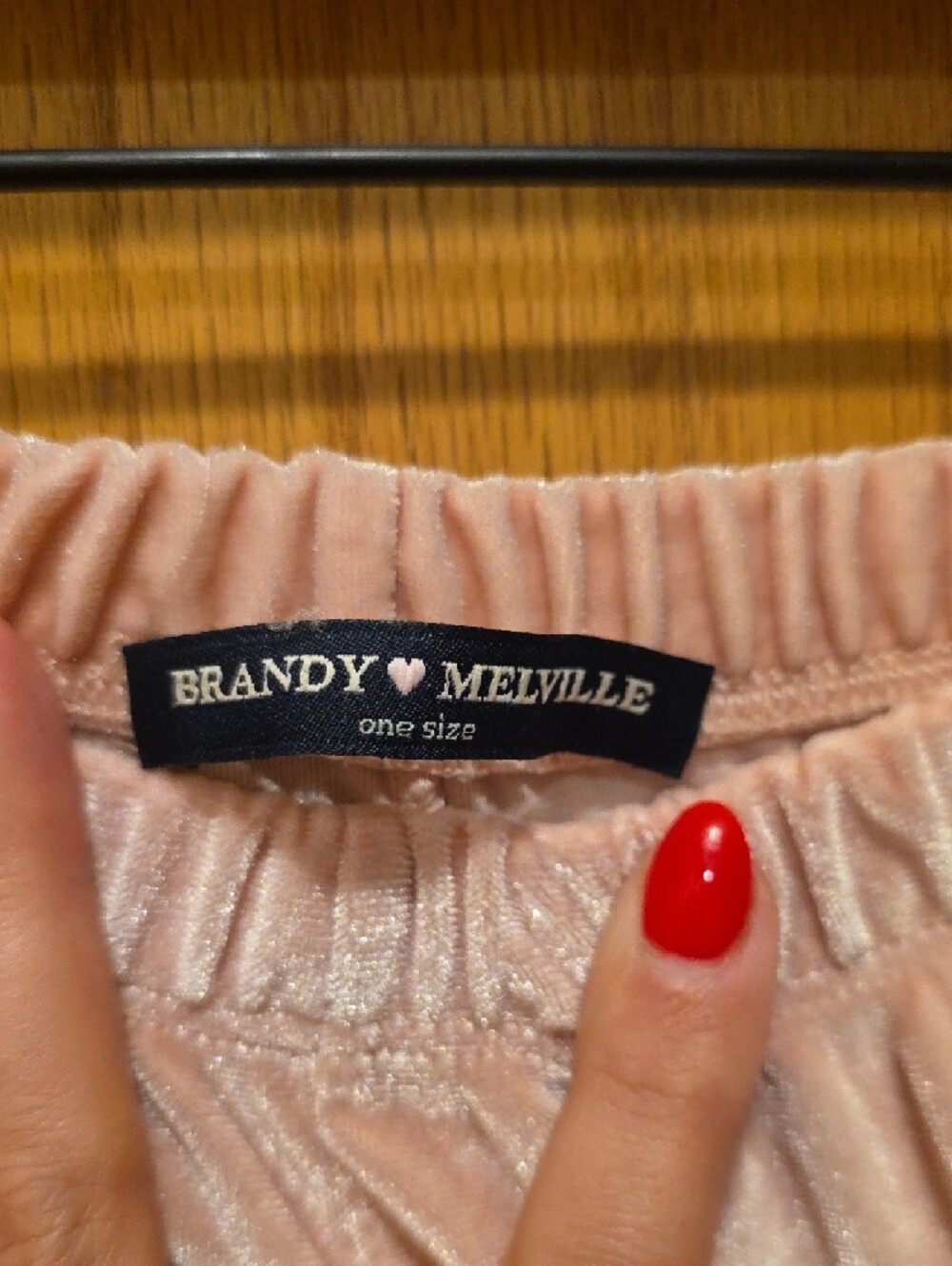 Brandy Melville Pink and Light Blue Velour Lounge Shorts (24 In Waist) - Picture 3 of 9